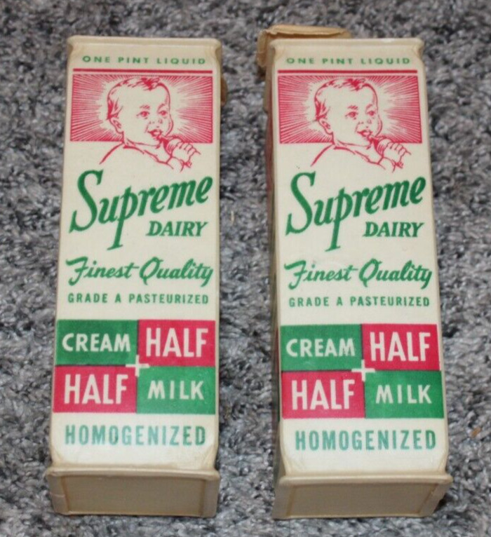 Vintage Supreme Dairy  Cartons  Lot of 2