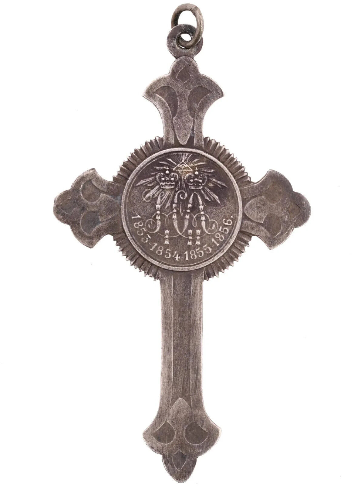 IMPERIAL RUSSIA - CRIMEAN WAR 1853-56 SILVER CROSS FOR THE CLERGY