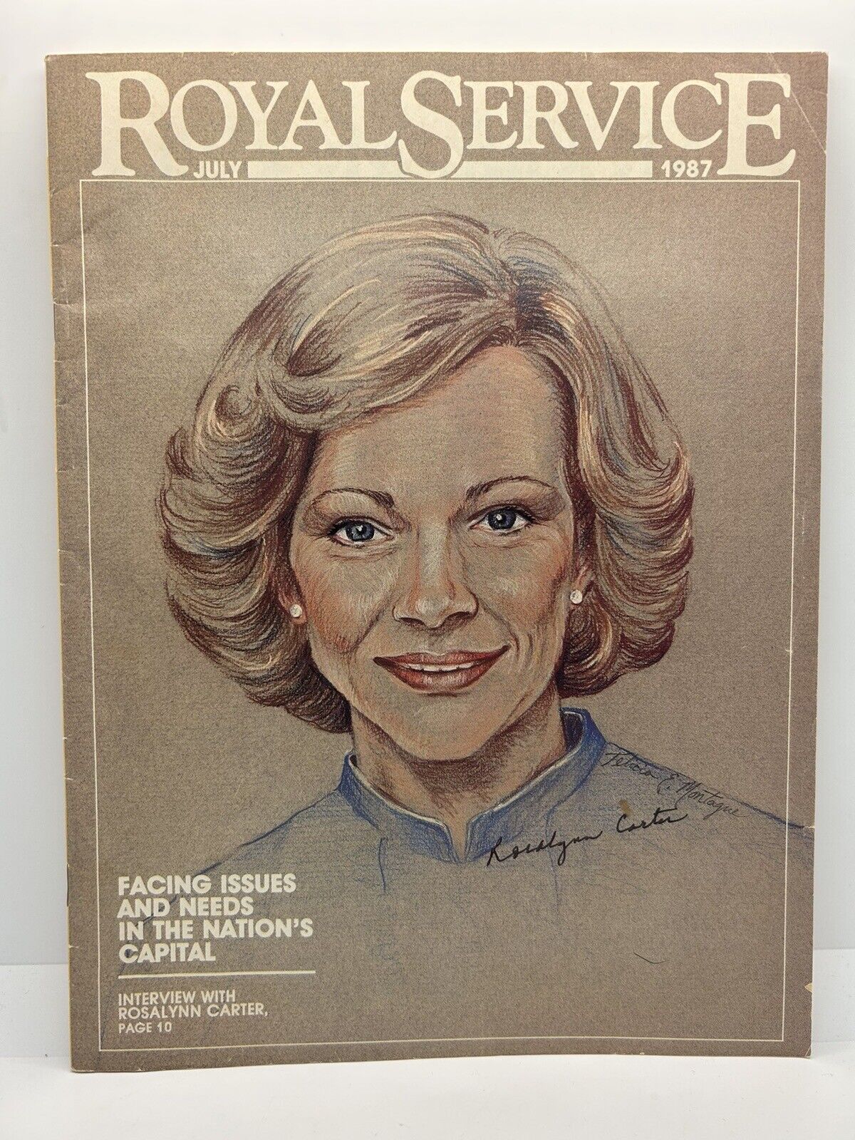 Rosalynn Carter Signed 1987 Royal Service Magazine Autographed First Lady
