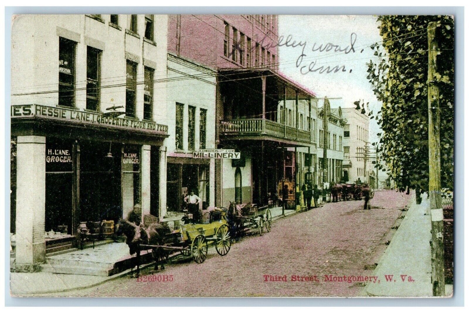 1911 Third Street Horse Carriage Exterior Road Montgomery West Virginia Postcard
