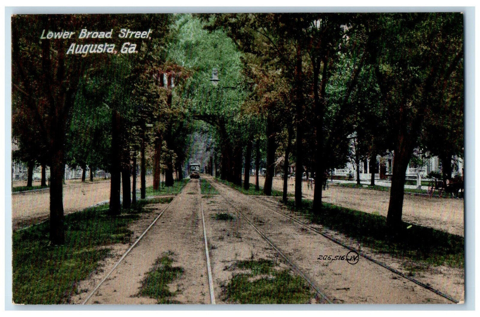 c1910 Railway Lower Broad Street Augusta Georgia GA Antique Unposted Postcard