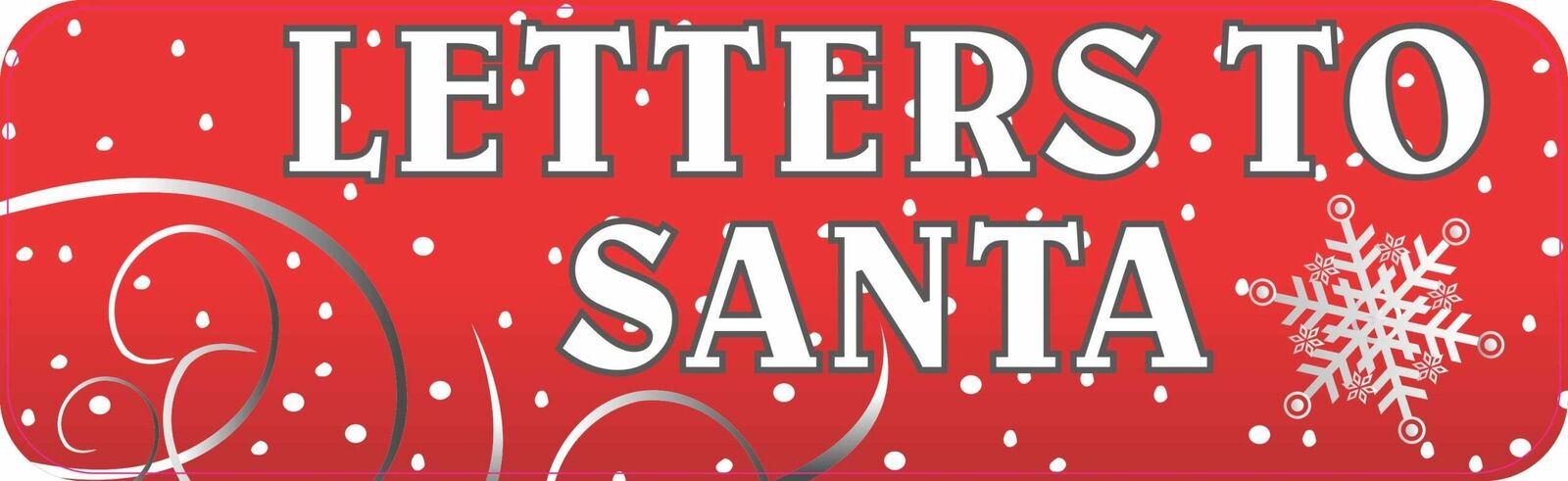 10in x 3in Letters to Santa Magnet Christmas Holiday Magnetic Sign