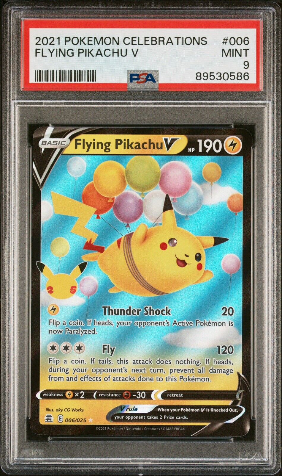 2021 Pokemon Celebrations #006 Flying Pikachu V PSA 9 MINT