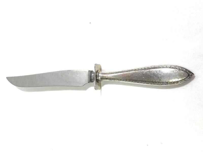 Vintage H DEF Sterling Silver Stainless Steel Blade Carving Knife Tarnished