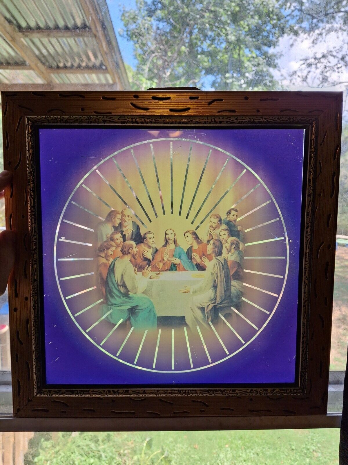 Jesus Last Supper Window Or Wall Art Vintage Dynamic Light Catching
