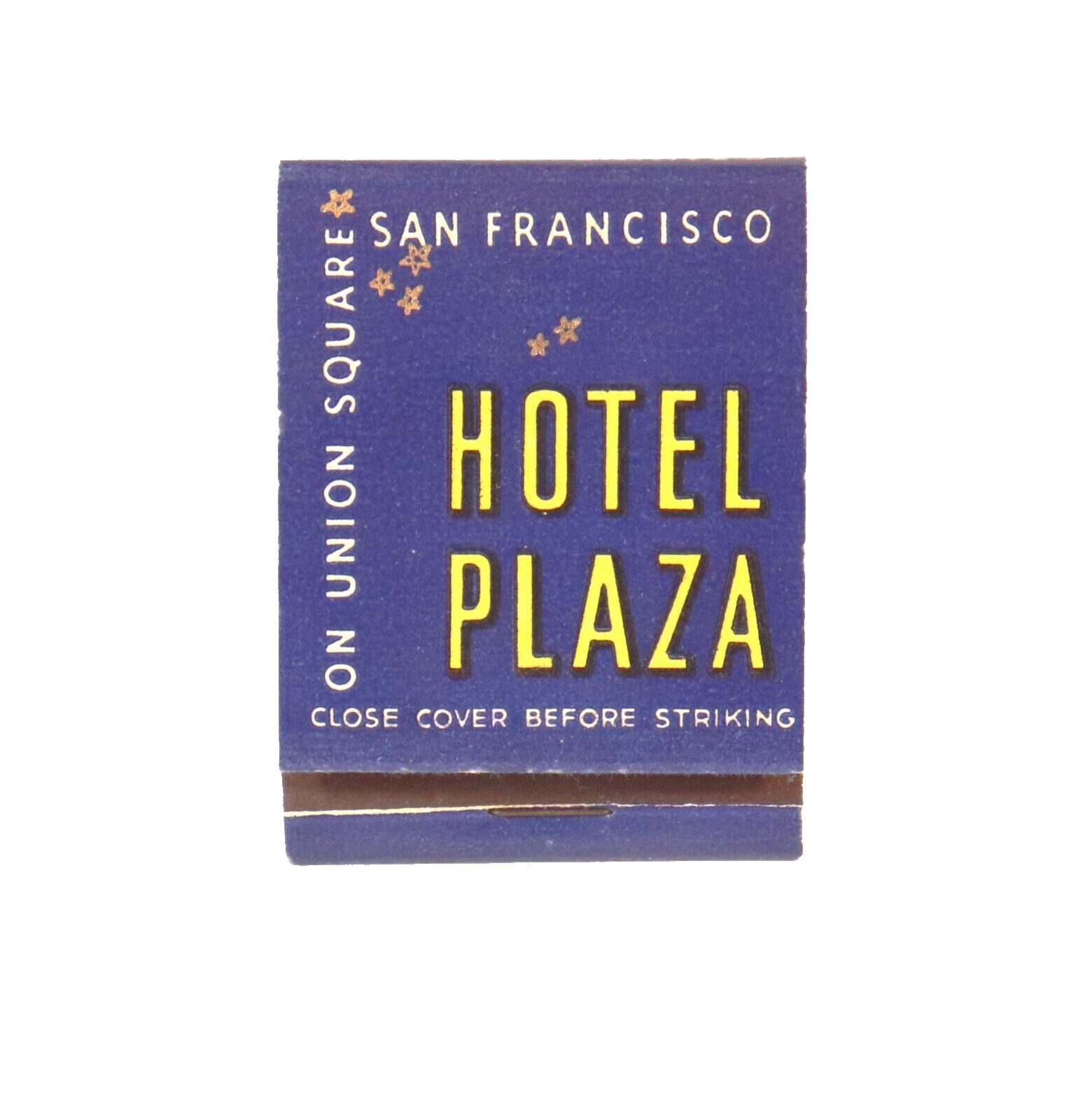 Vintage 1920s/1930s Hotel Plaza San Francisco CA Full Matchbook Unstruck