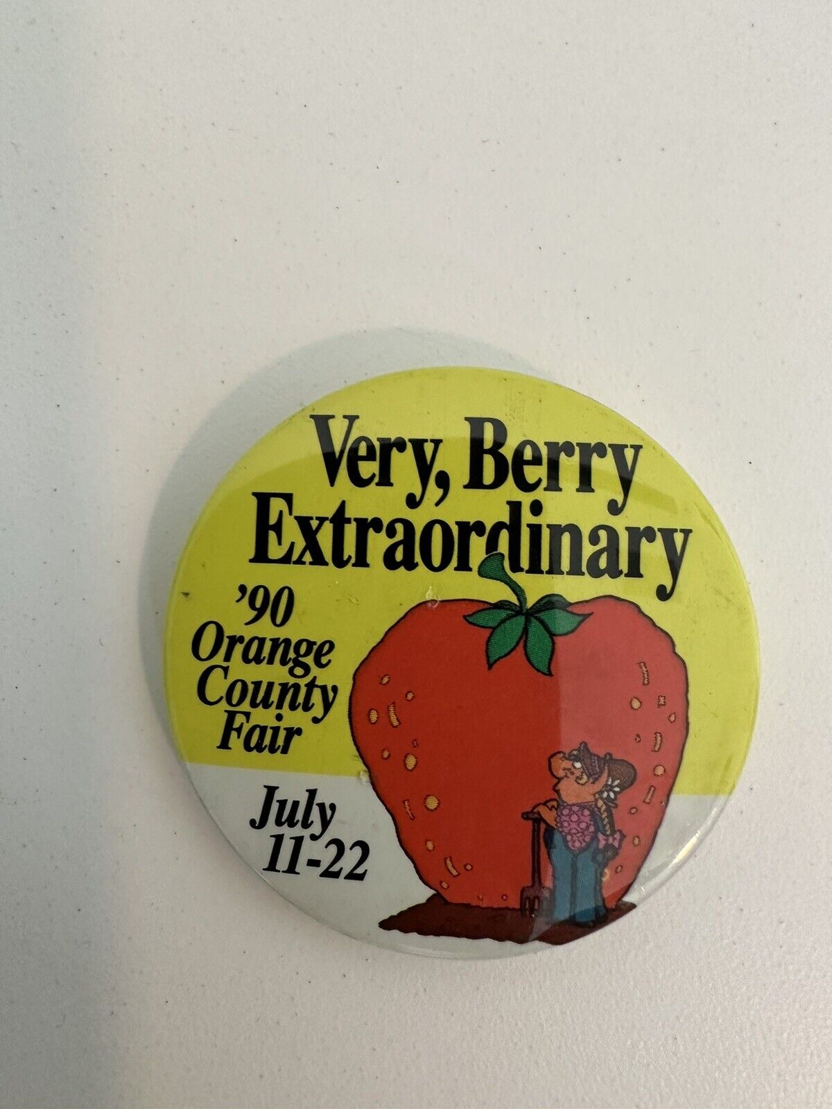 Orange County Fair Button Pin 1990 July 11-22 VERY, Berry Extraordinary