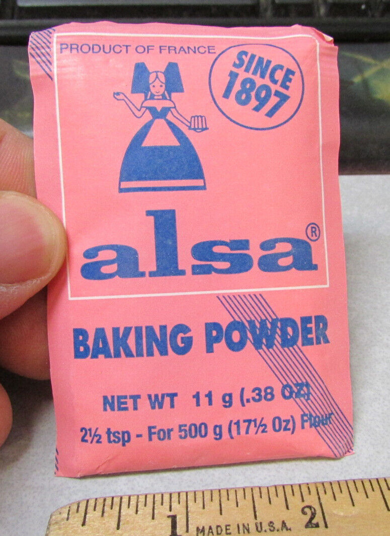 French France Alsa Baking Powder new unopened 11g packet, fun graphics & colors