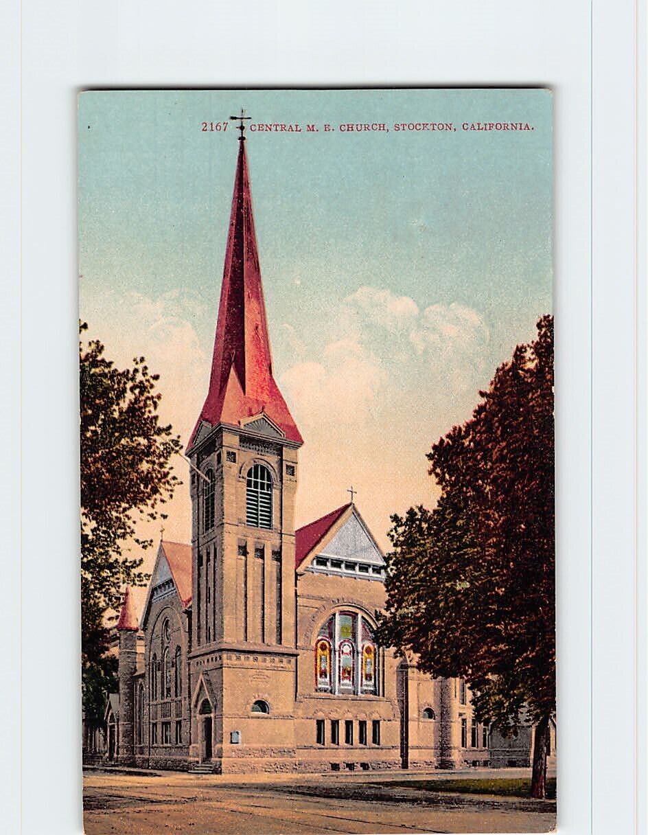 Postcard Central ME Church Stockton California USA