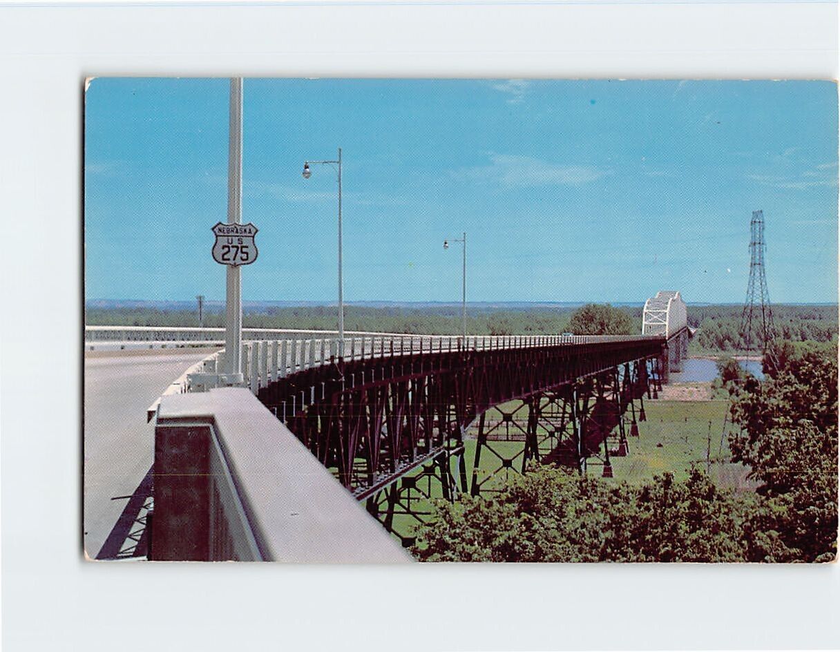 Postcard The South Omaha Toll Free Bridge Omaha Nebraska USA