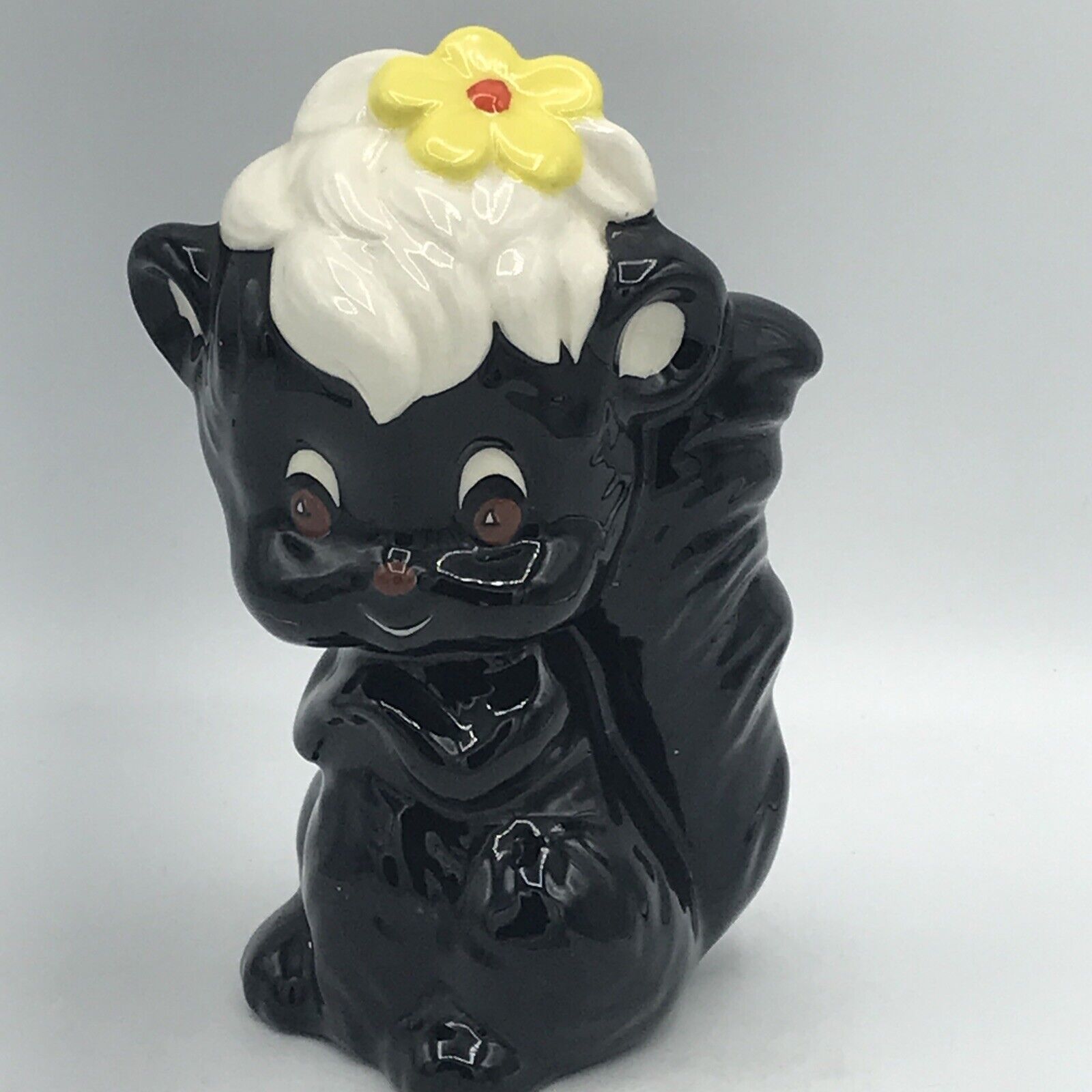 Cute Hand Painted Skunk With Flower On Head 5.75”