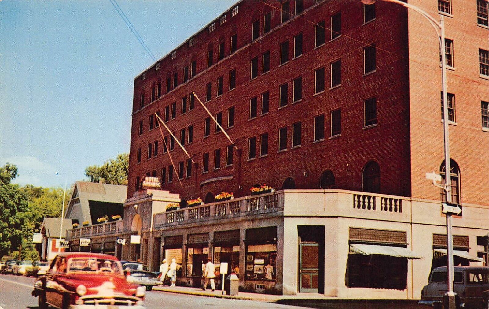Hotel Saranac Lake NY New York Main Street Adirondacks 1960s Vtg Postcard D21