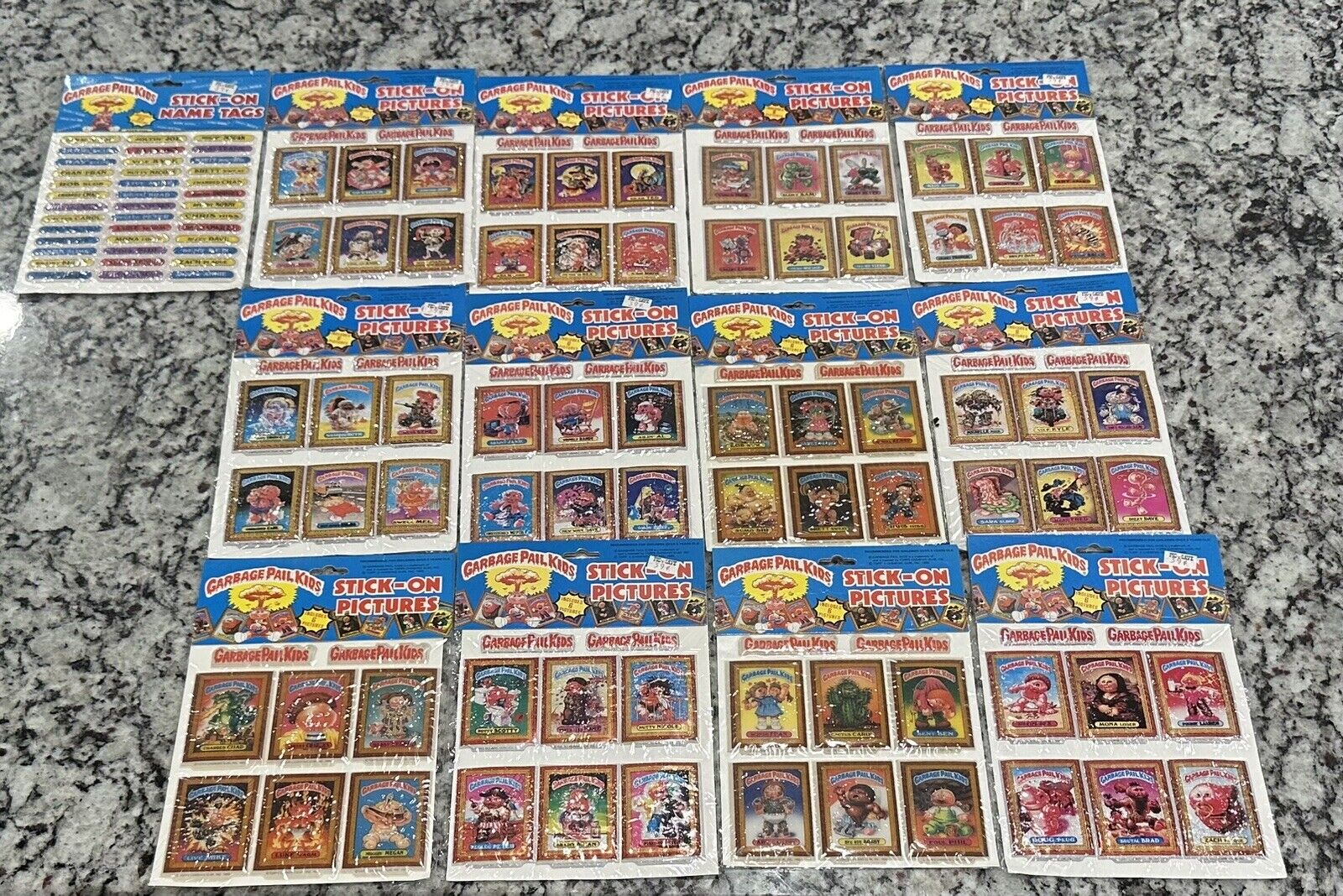 Garbage Pail Kids Stick-On Pictures; Complete Set of 12; 1986 Imperial Toy Corp.