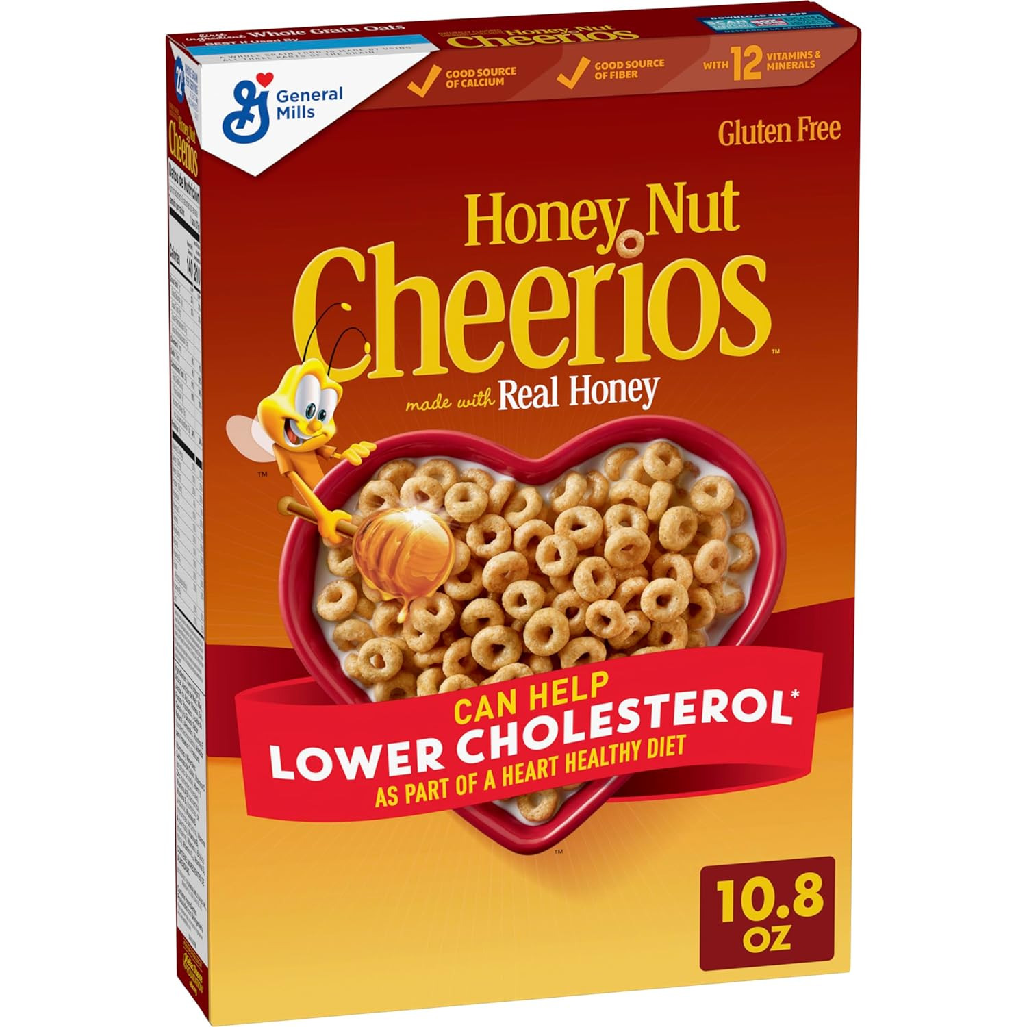 Honey Nut Cheerios Cereal, Limited Edition Happy Heart Shapes, Heart Healthy Cer