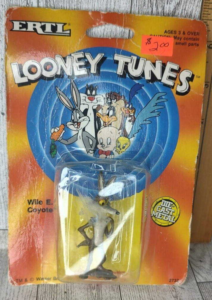 VTG ERTL Looney Tunes WILE E. COYOTE Die Cast Metal 1989 Figurine Toy - Damaged