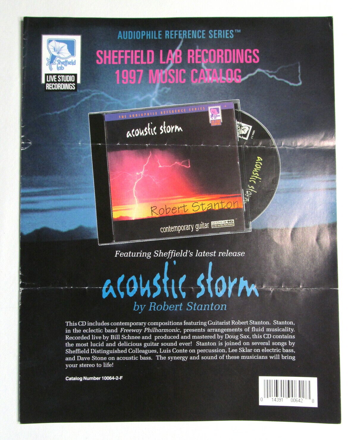 Vintage 1997 Sheffield Lab Recordings Catalog | Audiophile Live Studio Music CDs