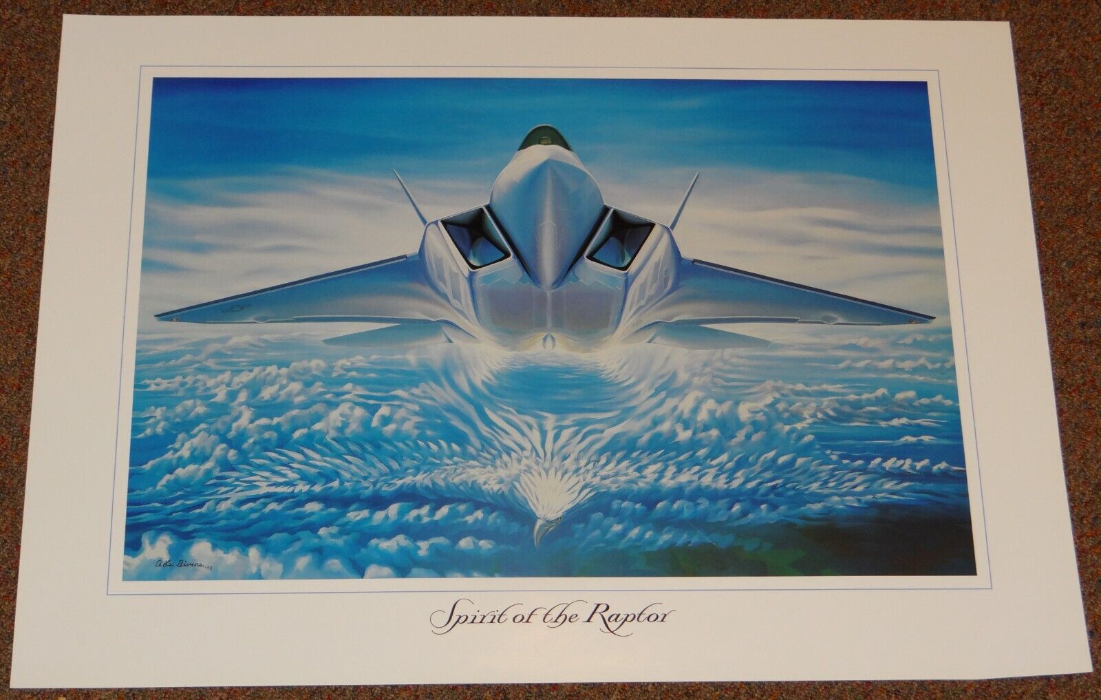1998 F-22 Raptor Fighter Aircraft Lockheed Martin Poster Art 20x28 Unused