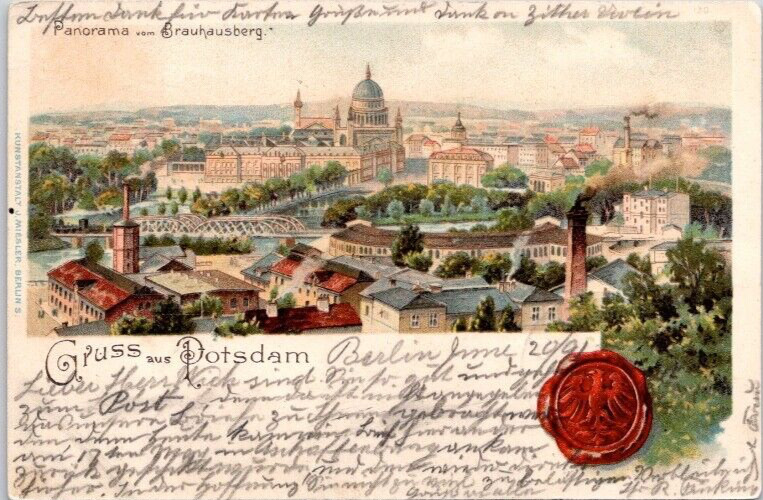 Germany 1901 Gruss aus Potsdam Postal History Postcard Panorama of City,