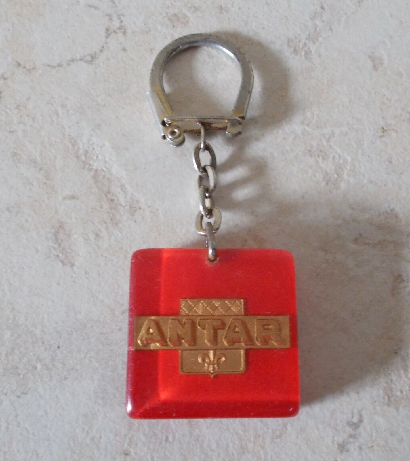 Vintage ANTAR Motor Oil Keychain key ring France french antique old 1960s #2