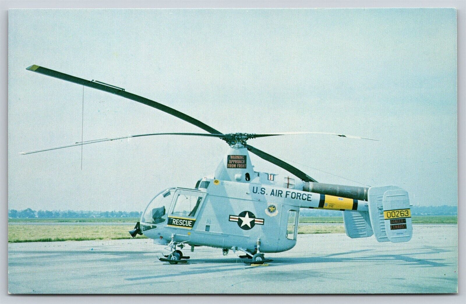 Postcard Kaman HH-43B Huskie Helicopter Air Force Museum W-PAFB OHIO U129