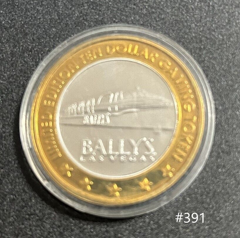 Bally\'s Las Vegas Casino $10 Gaming Token Chip .999 Fine Silver Limited Edition 