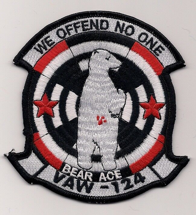 USN VAW-124 WE OFFEND NO ONE patch E-2 HAWKEYE AIRBORNE EARLY WARNING SQN