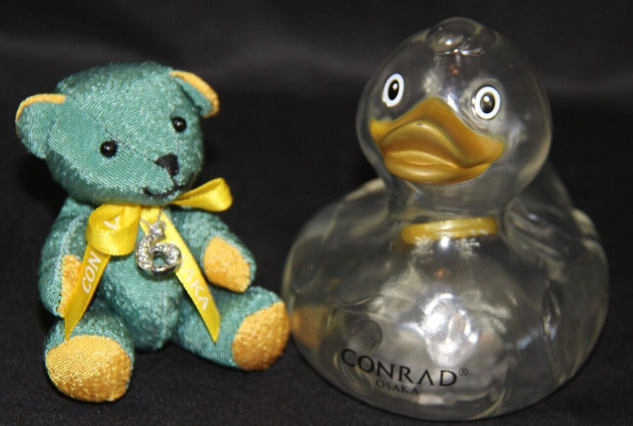 CONRAD HOTEL OSAKA Transparent Duck with Golden Key & 6th Anniversary Bear