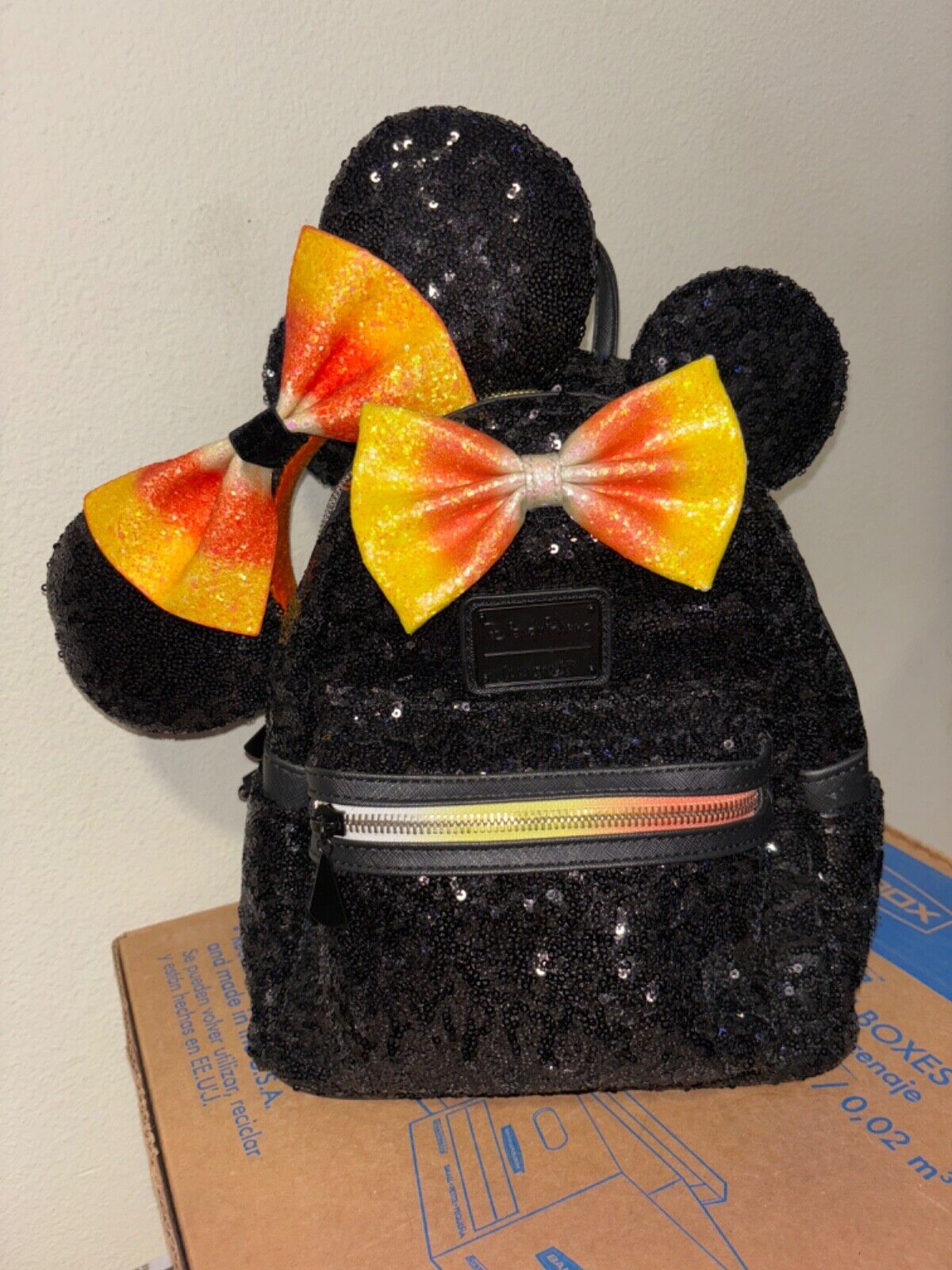 Loungefly Disney Candy Corn Halloween Mini Backpack, Ears & Crewneck Set