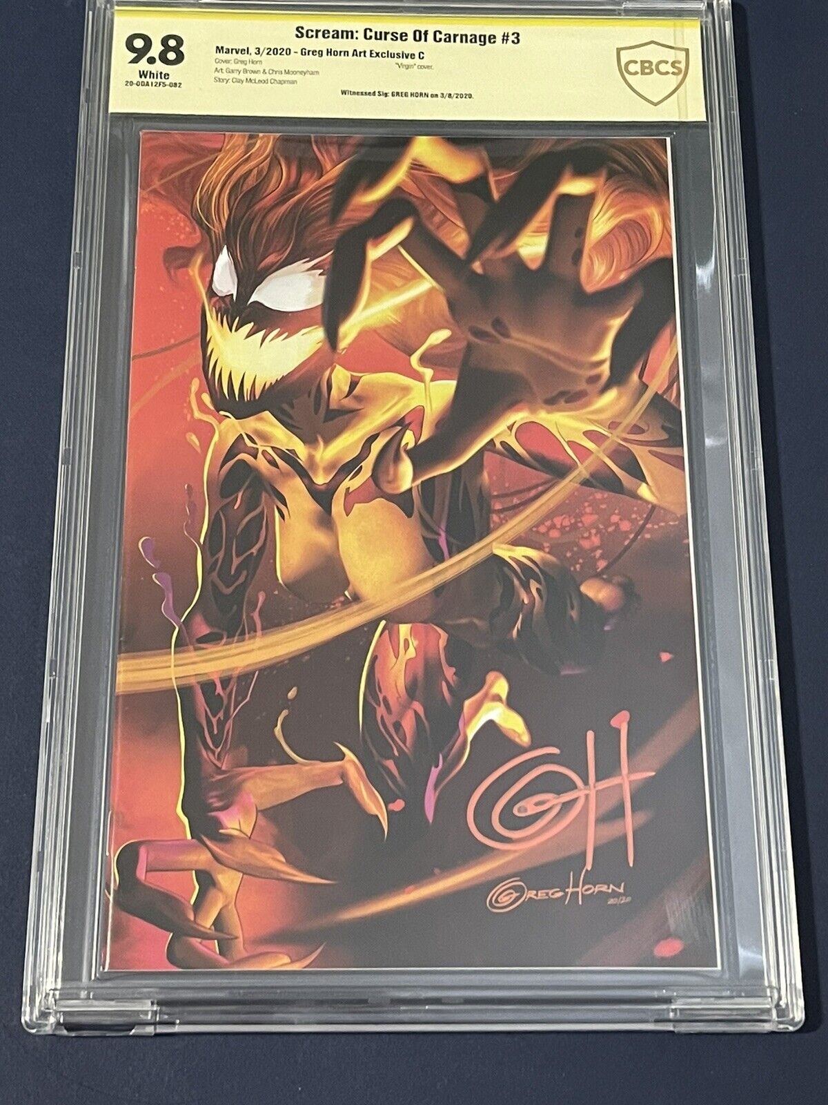 Scream Curse Of Carnage #3 Variant C CBCS 9.8 Signed By Greg Horn