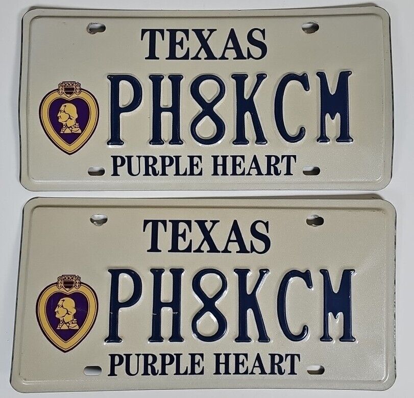 Vintage Texas License Plates Set Of 2 