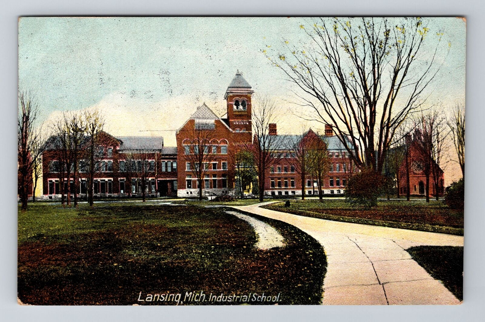 Lansing MI-Michigan, Industrial School, c1911 Antique Vintage Souvenir Postcard