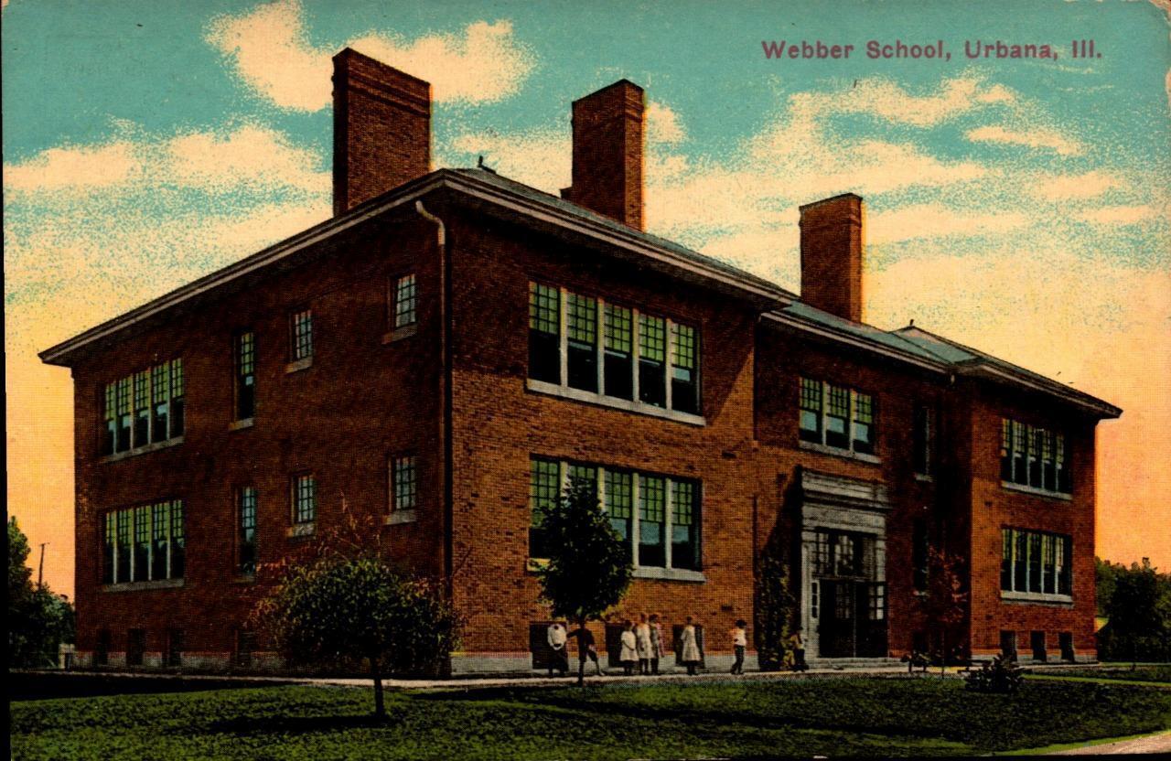 Urbana IL-Illinois-WEBBER SCHOOL -ANTIQUE 1912 POSTCARD - BK53