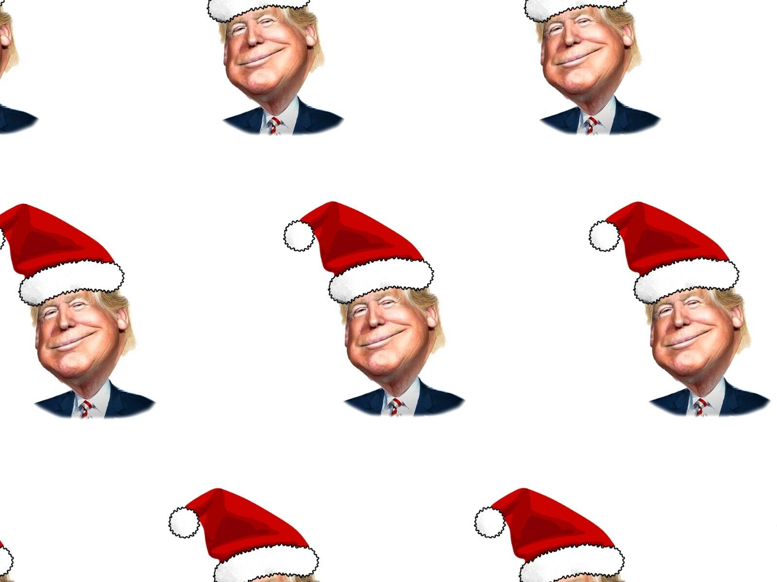 2-Pack: 28x30 inch Sheet Of Wrapping Paper: Trump in Santa Hat (christmas wrap)
