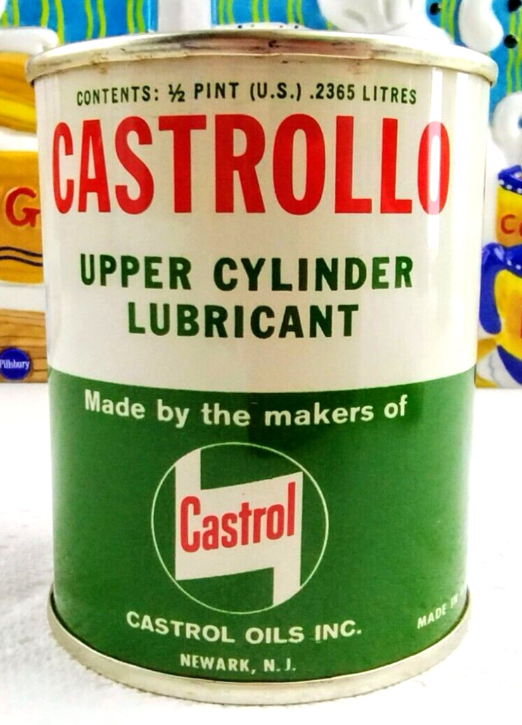 Vintage CASTROL OIL Co. Castrollo Upper Cylinder Lubricant 1/2 Pint Can NOS 1960