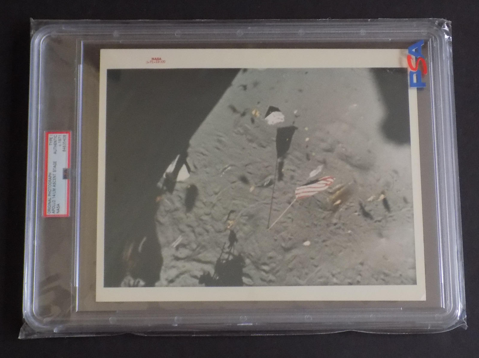 Apollo 14 Red Number A Kodak Paper PSA Type I Photo Official Photograph US Flag