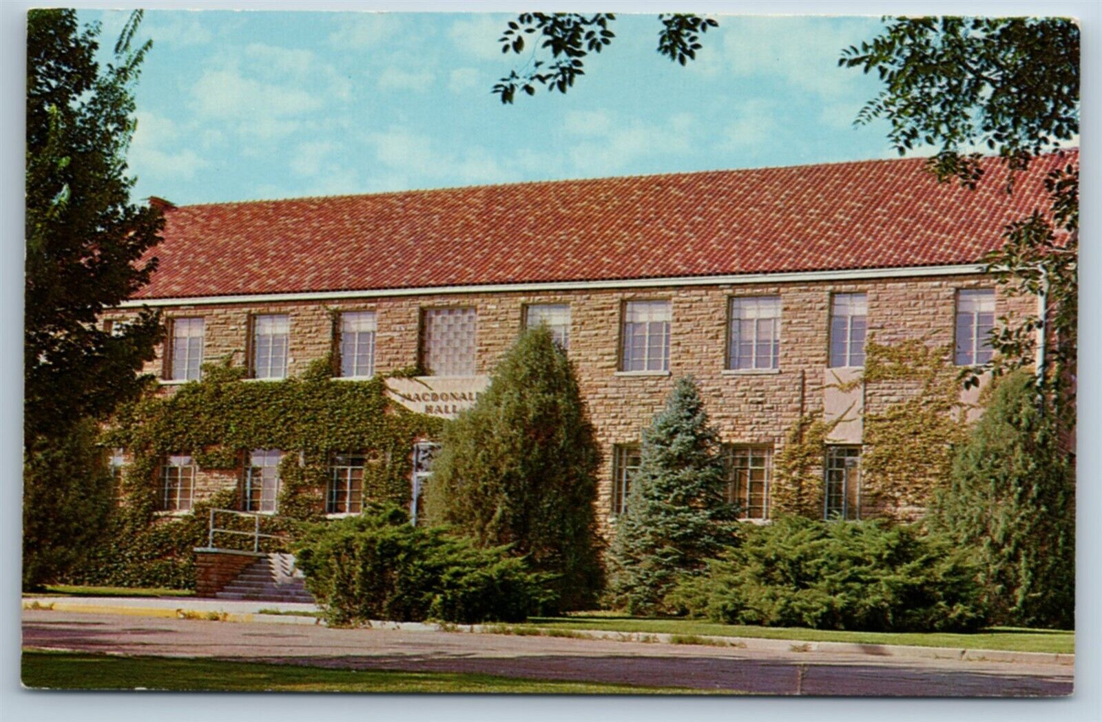 Postcard Otero Junior College MacDonald Hall La Junta Colorado Chrome K1C