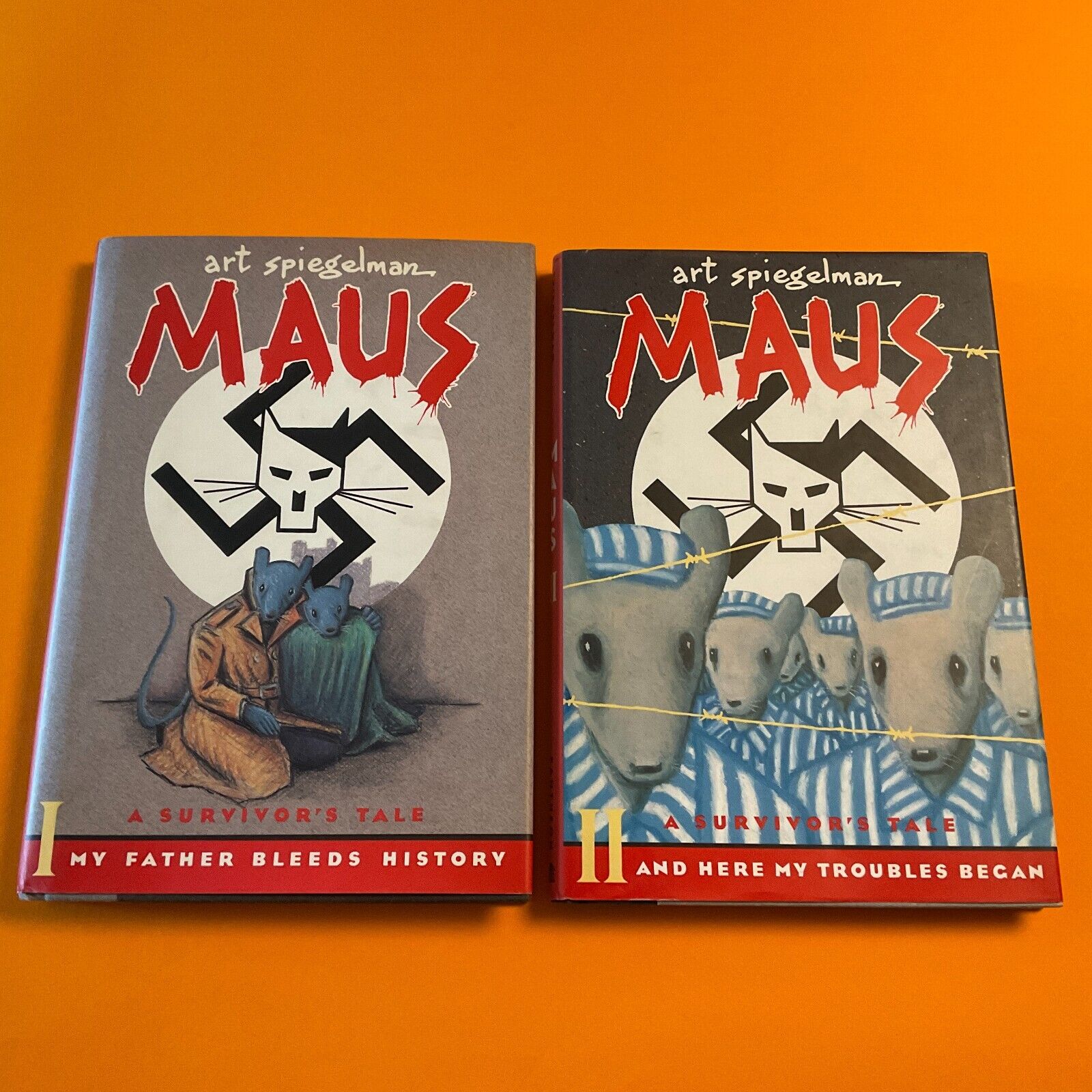 Maus Vol. 1 & 2 First edition 1st printing Hardcovers Art Spiegelman 1986 1991