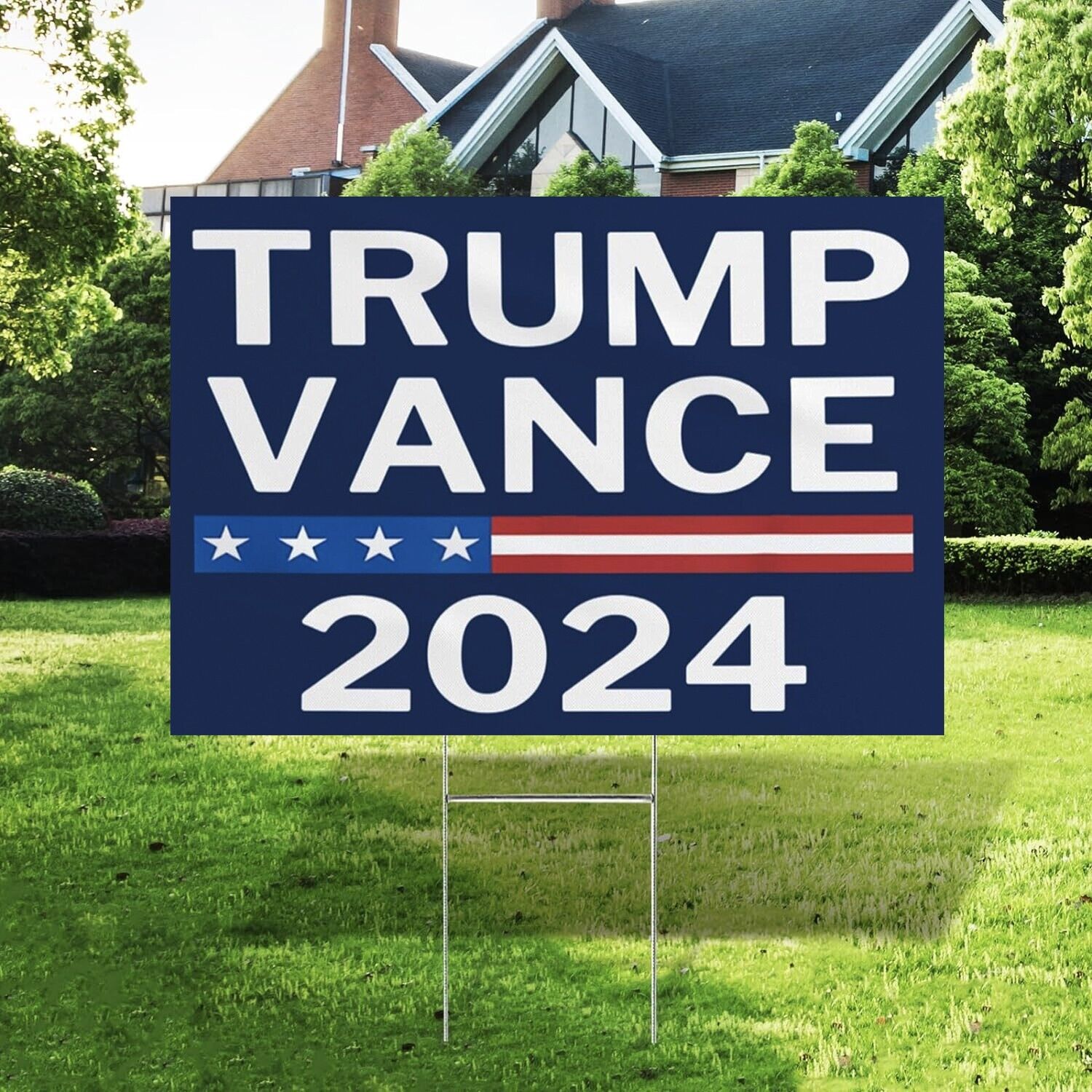 Trump-Vance 2024 Yard Sign 18x12 Blue, Donald Trump 2024 President J D-Vance Ake