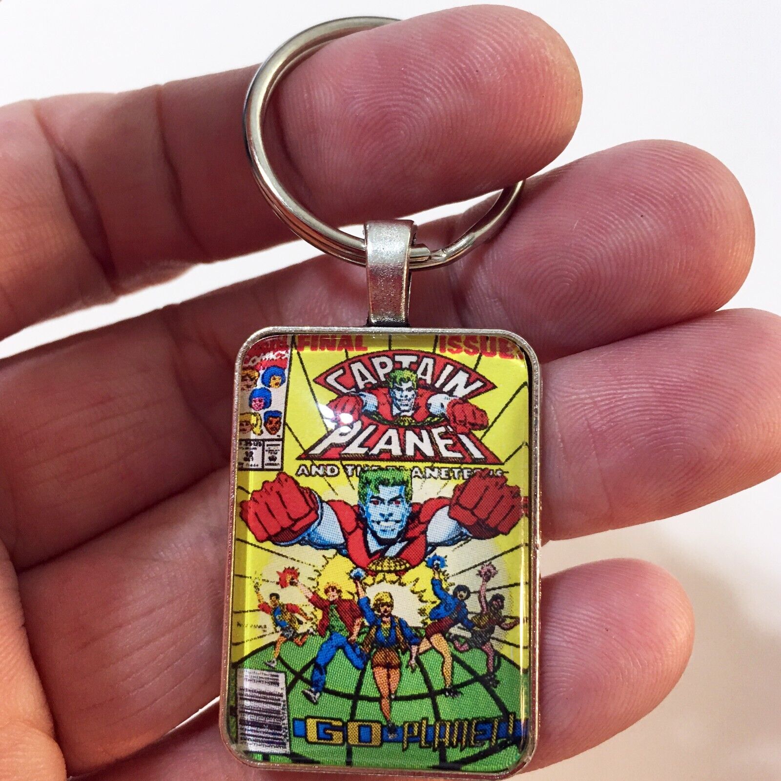 Captain Planet and The Planeteers #12 Cover Key Ring or Necklace Cartoon Comic