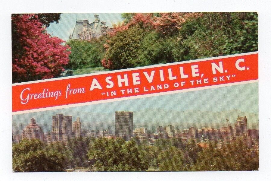 Chrome Postcard,Greetings from Asheville, North Carolina