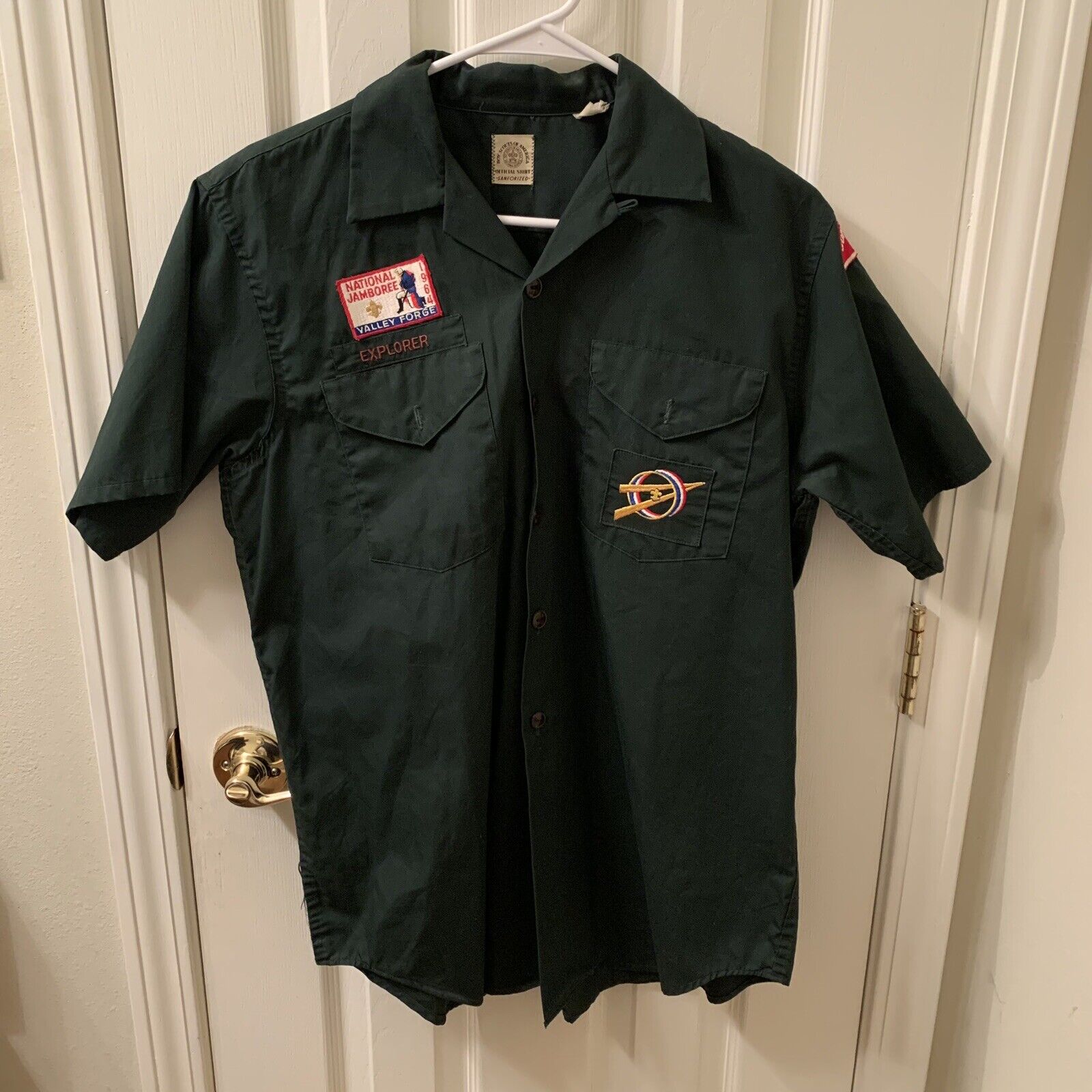 VINTAGE 1964 Boy Scout Shirt Green Explorer Uniform Venturing BSA RARE Jamboree
