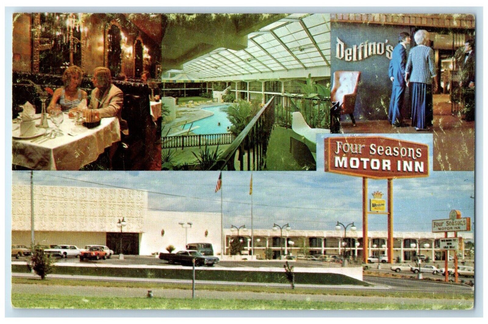 1960 Multi-View Four Season Motor Inn Carlisle Nebraska Vintage Antique Postcard