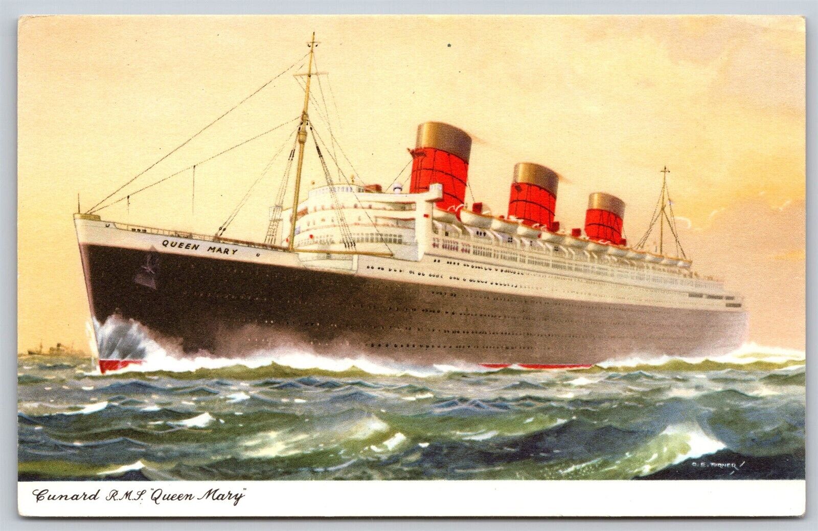Postcard Cunard RMS Queen Mary D40