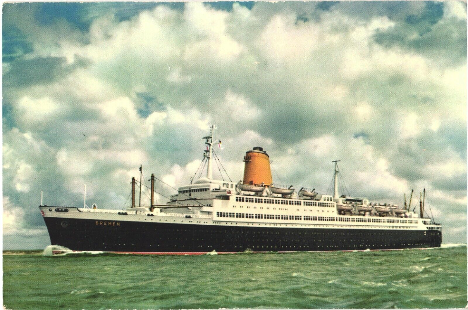 Vier Schrauben Ship, Flagship of Lloyd, Bremen, Germany Postcard