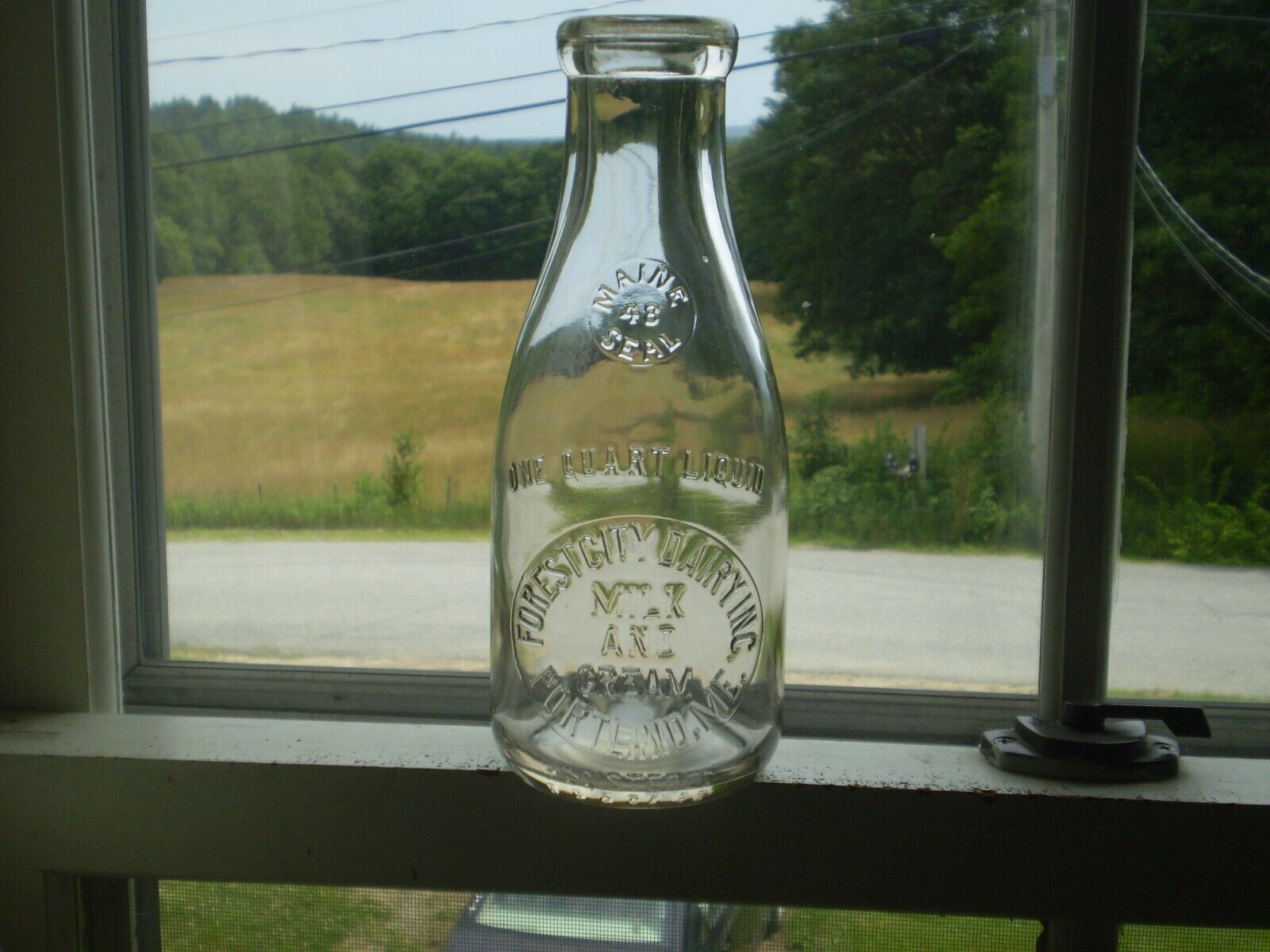 1 Quart Milk Bottle Forest City Dairy Portland Maine