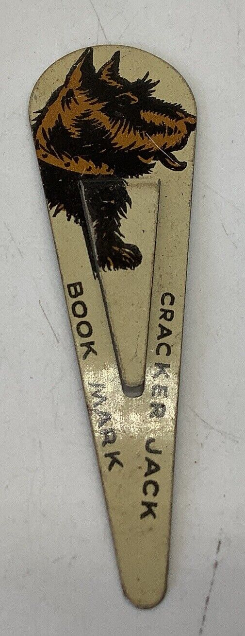 1930's Cracker Jack Scottie Scotty Dog Metal Book Mark 2.75”