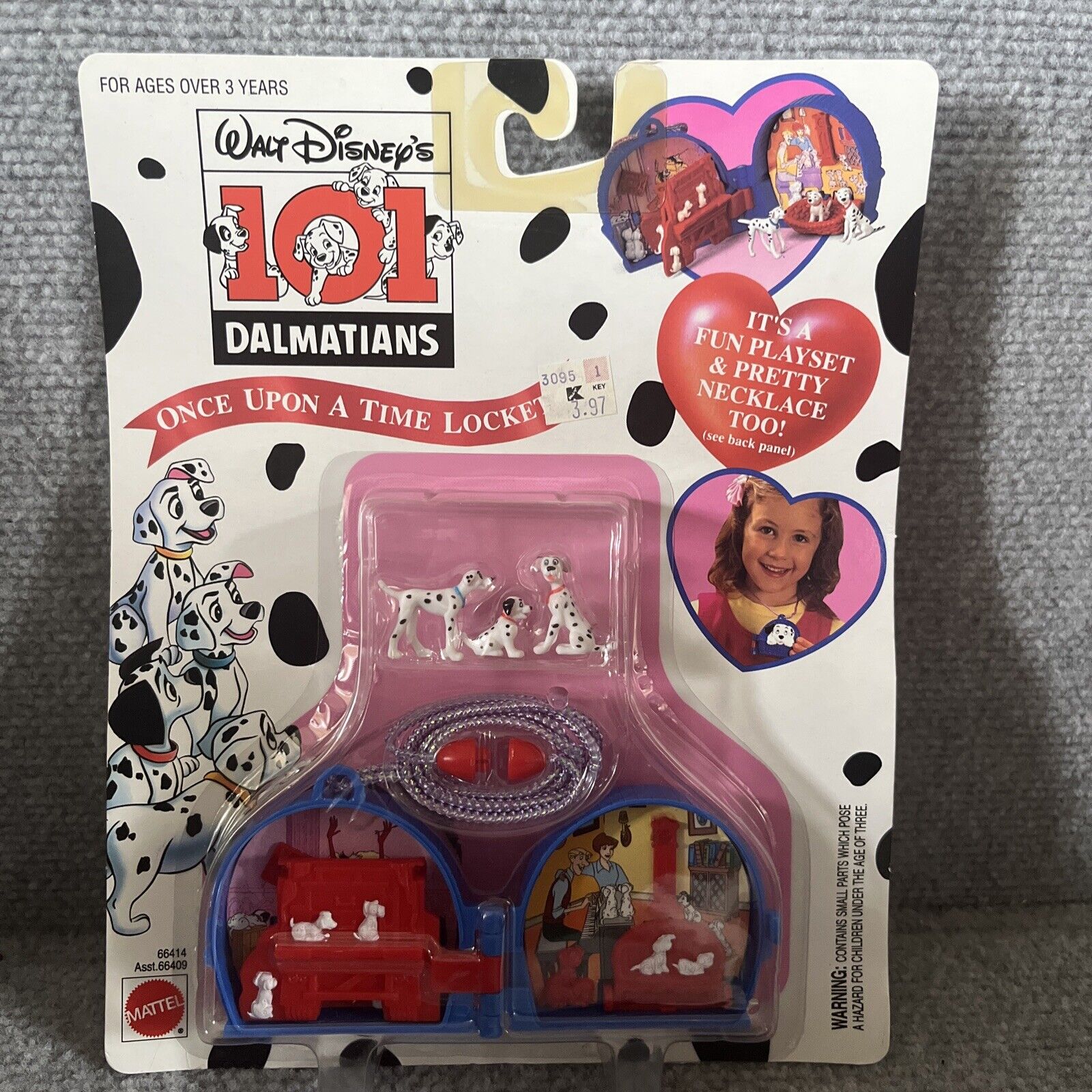 Disney\'s 101 Dalmations  Once Upon A Time Locket Playcase Mattel 1993 Sealed