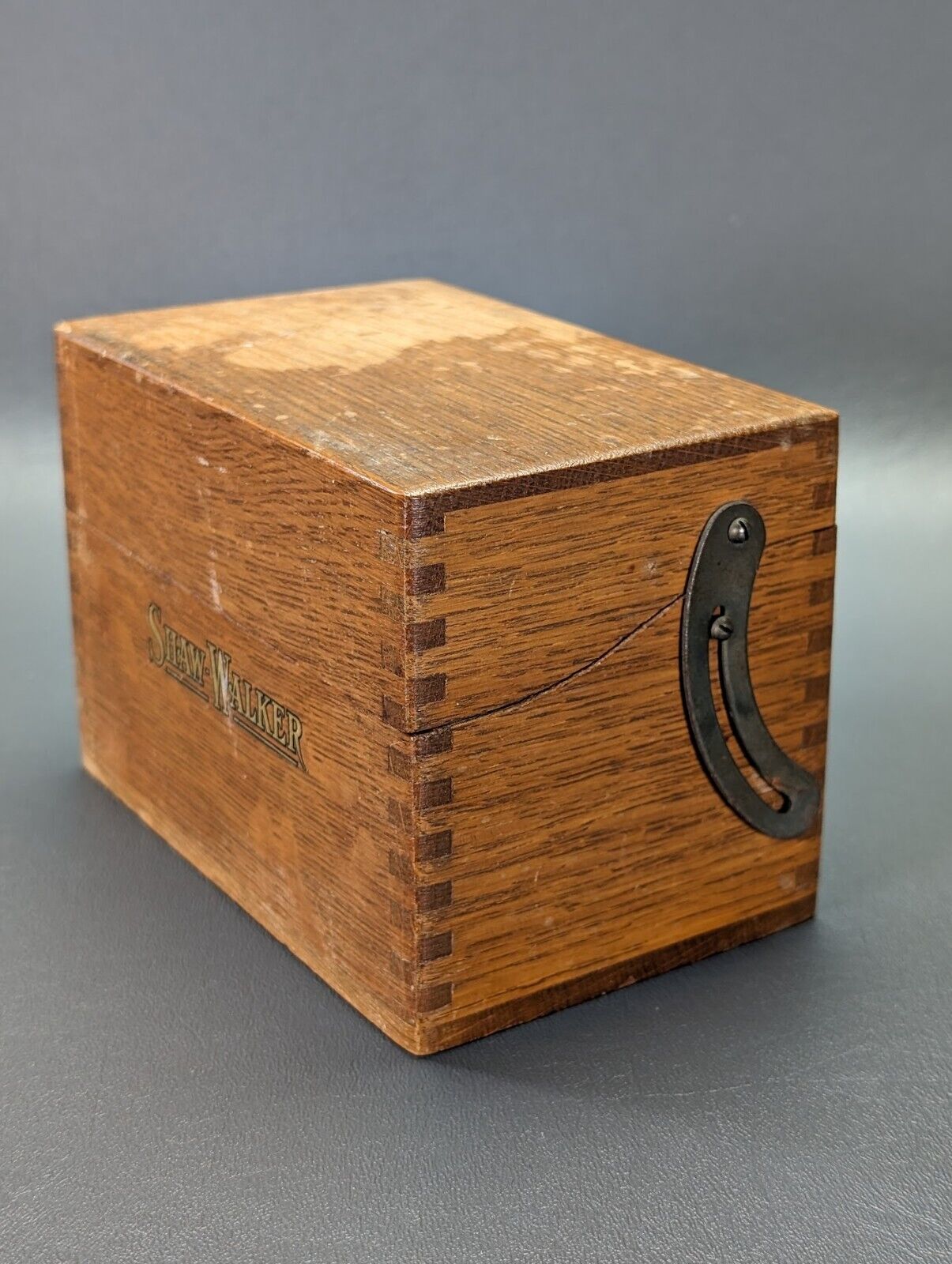 Vintage Shaw-Walker Wood Recipe Box 5.5\
