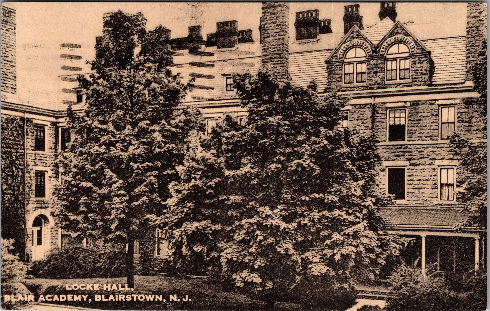 Blairstown NJ-New Jersey, Blair Academy, Locke Hall, c1948 Vintage Postcard