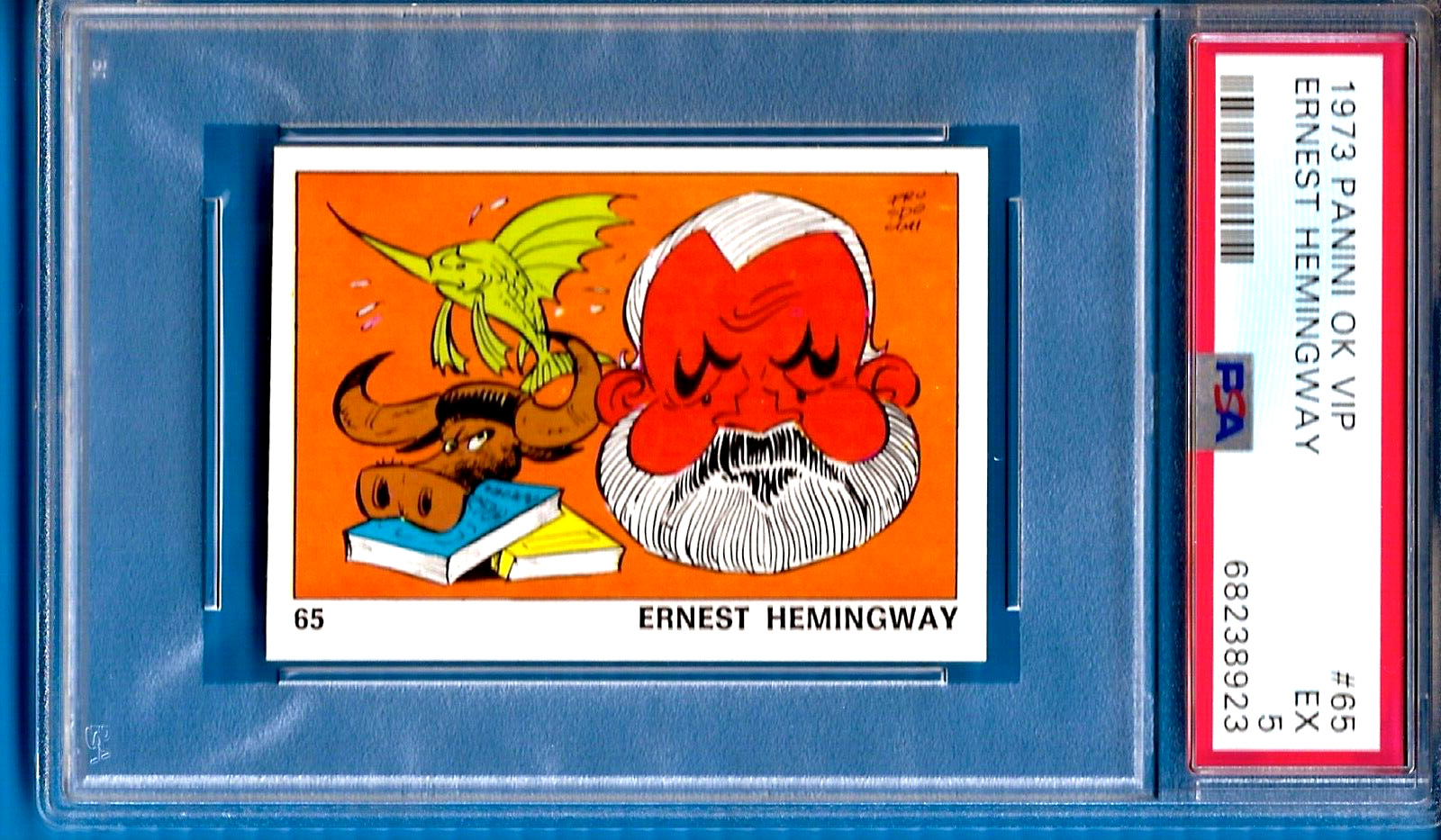 1973 Panini Ok Vip #65 Ernest Hemingway Psa 5 (Nice Card)